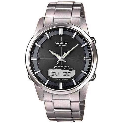 Image of mat titanium Wave Ceptor quartz multifunktion (5161) med radio styring Herre ur fra Casio